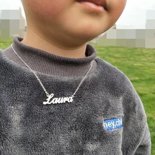 Birthday Gift Custom Childs Name Necklace Stainless Steel Jewelry Women Men Personalized Name Choker Collares Gold Link