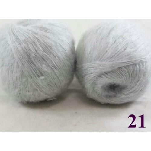 Sale Lot of 2 balls x 50g LACE MOHAIR Cashmere silk hand Yarn Knitting Silver 290-21