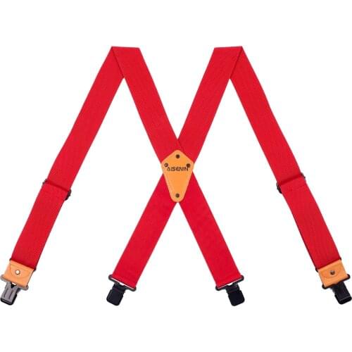 Tooling Suspender Mens Adjustable Four Clip-On X- Back Heavy Duty Braces Tool Suspenders Men Relieve Waist Weight Bretels Mannen