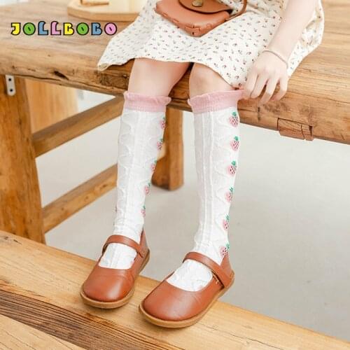 Sweet Fruit Knee Socks Kids 3-12T Spring Summer Cartoon Children Socks Kawaii Knee High Long Socks for Girls Cotton Hot Sale