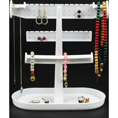Three-Layer Plastic Multifunctional Bangle Jewelry Display Stand Storage Oganize Earrings Bracelet Neck Chain Jewelry Hanger