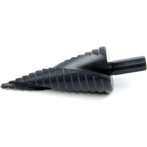 Triangle Round Handle HSS Spiral Step Cone Drill Bit Metal Hole Cutter Nitride