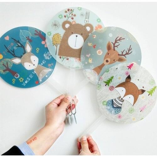 Fan antique summer children portable advertising fan female plastic cartoon small fan gift