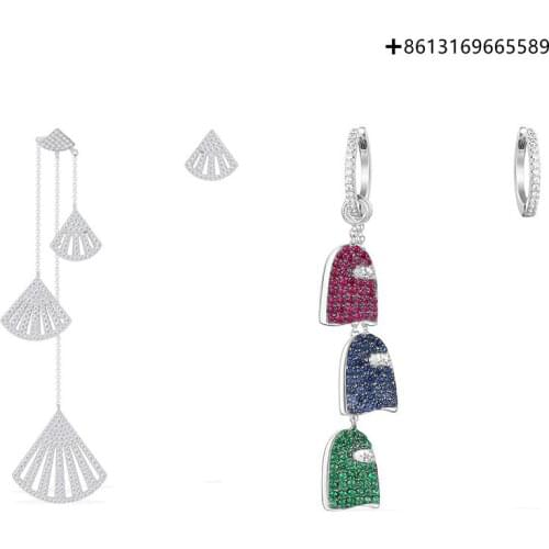 High-quality 1:1925 Sterling Silver Exquisite Fan Ear Hanging Ear Nail Logo Free Package Manufacturers Wholesale
