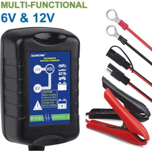 12v 6A Battery Charger Car Motorcycle AGM GEL WET VRLA Lead Acid Battery Power Charging Intelligent Pulse Maintainer 100-240V