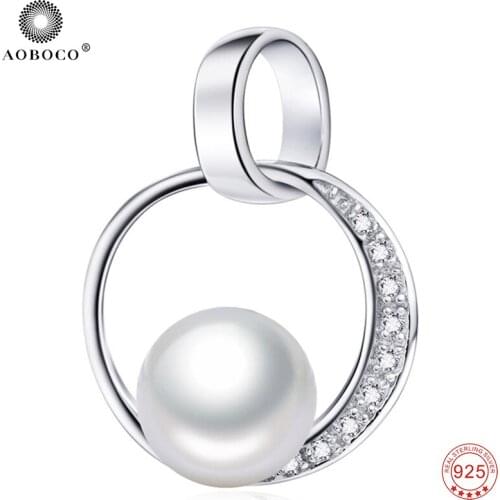 Pearl Pendants 925 Sterling Silver Fashion Jewelry Sweet Pearls Hollow Necklaces Pendants Classic Jewelry Gift For Women GND0971
