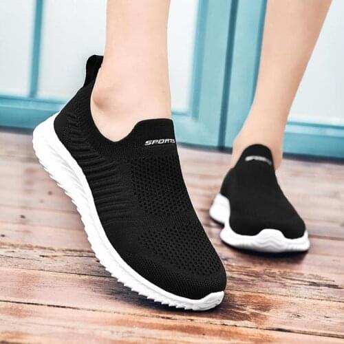 Laceless Net Women Sneakers Socks Womens Running Shoes Woman Sports Shoes Sport Woman Shoes Breathable Women Black Tennis D-424