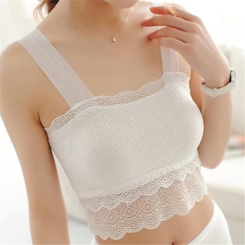 Women Summer Sexy Lace Tube Tops Camisole Bandeau Slim Sexy Girl Gifts Black White 1PCS