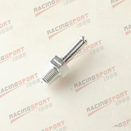 1/8" NPT to 1/4" Silver Barb End Straight Hose Fitting Adapter Aluminum Alloy