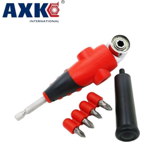 Right Angle Drill Adjustable 105 Degree Drive Adapter Set and 4 Screwdriver Bit Combination Kit for Aerodynamic Drill 1pc