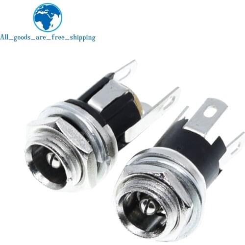 10PCS DC-025m power socket DC-021/025 5.5-2.1MM 5.5 * 2.1 DC socket with nut DC-021M