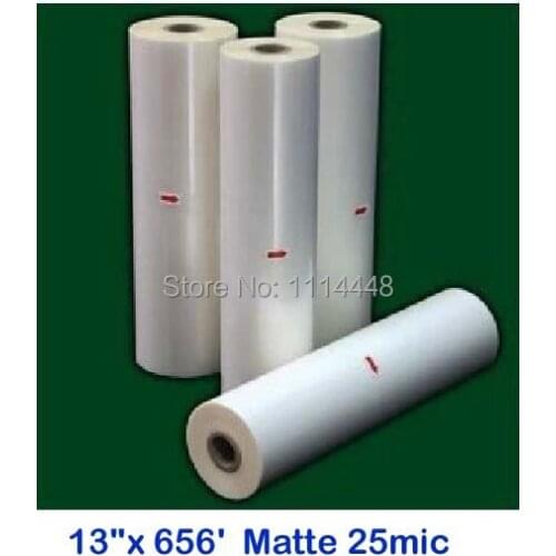 2 Rolls 13"x 656' 1mil Matte Bopp Hot Laminating Film 1" Core for Lamination Laminate machine