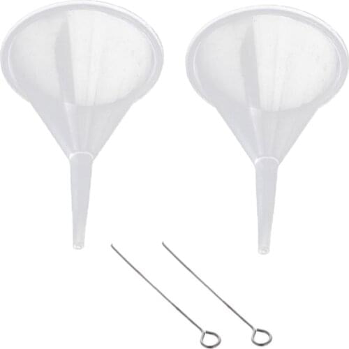 2pcs Mini Urn Funnels 2.6mm Diamater Small Filling Funnel Tools for Liquid Clear