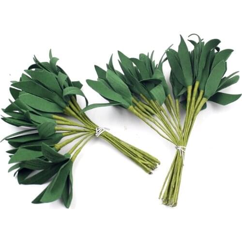 20pcs/lot Artificial Green Foam Leaves Bouquet Wedding Party Decorative Accessories Leave Fleurs Scrapbook DIY Craft Supplies