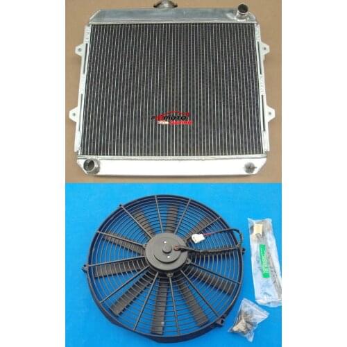 3 Row Full Aluminum Radiator + FAN For Toyota HILUX 22R 1.8L/2.0L/2.2L/2.4L Petrol RN85 RN90 YN85