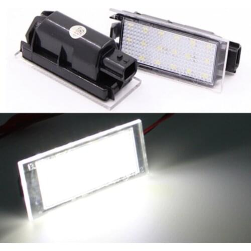Car LED License Plate Lights For Renault Megane 2 Renault Clio Renault Laguna 2 Renault Megane 3 Twingo Master Vel Satis 2pcs
