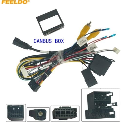 FEELDO Car Audio 16PIN DVD Player Power Calbe USB Adapter With Canbus Box For Geely Bo Yue 2016 Stereo Plug Wiring Harness #6996