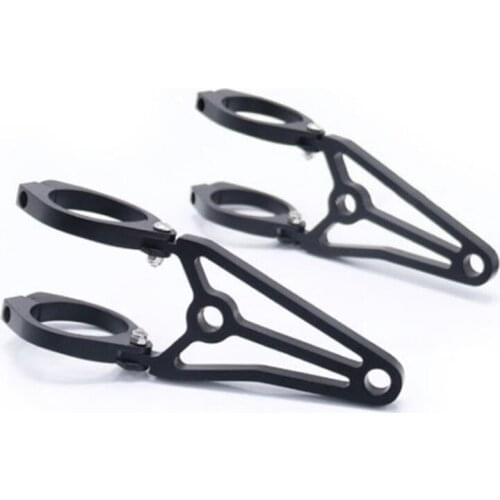 517A Motorcycle Black Retro Headlight Bracket 2 pieces Aluminum Alloy Fixed Bracket