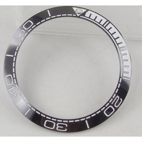 38mm Watch Face Ceramic Bezel Insert For 40mm Submariner Automatic Mens Watches Replace Accessories Black White