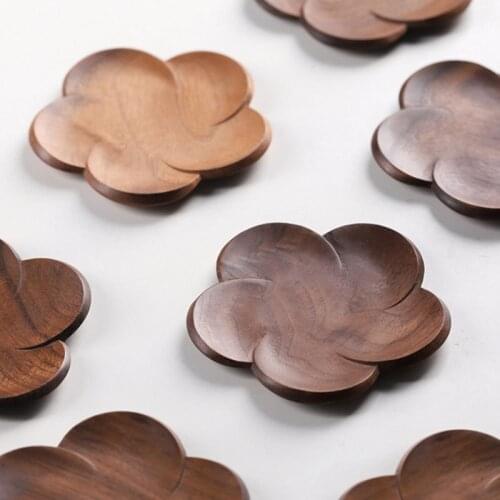 Wood Coasters Placemats Flower Petal Heat Resistant Drink Mat Table Tea Coffee Cup Pad Non-slip Cup Mat Insulation Pad