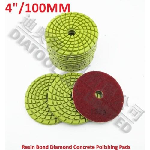 DIATOOL 12pcs 4inch Diamond Resin Bond Concrete Polishing Pads #1500 Renew Pads Beton Floor Renew Reparing Disk Dia 100mm