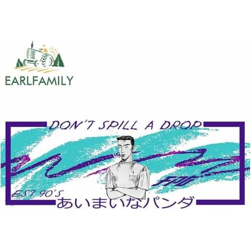 EARLFAMILY 13cm x 5.6cm For Don'T Spill A Drop Initial D Fujiwara Tofu Personality Creative Car Stickers Anime Vinyl Car Wrap