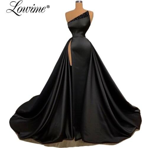Elegant Black Dubai Formal Dresses 2020 Abendkleider Muslim Turkish Moroccan Long Prom Dress Kaftans Wedding Party Gowns Robes