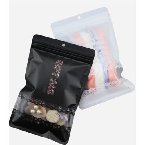 Ferimo 100pcs 14*22cm Hair ornaments socks and ornaments gift bags zip lock bag plastic packaging storage bags with window