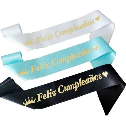 Spanish Happy Birthday Feliz Cumpleanos Quinceanera Sash Women Girls Sweet 13th 16th 18th 20th 30th Birthday Party Decoration
