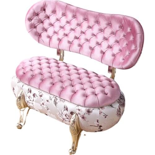 Karois Neo-classical European-style Sofa Corner Living Room Tea Table Pumpkin Stool Sofa Stool Shoe Stool Cloth Sofa Furniture