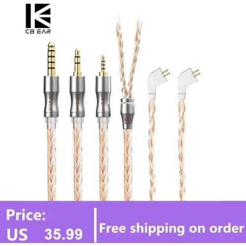 KBEAR Expansion 24 Core 4N Silver Plated Copper Headset Cable 2.5/3.5/4.4mm 2Pin/QDC/MMCX/TFZ BLON BL-03 BL-01 KZ ASX ZSX ZAX