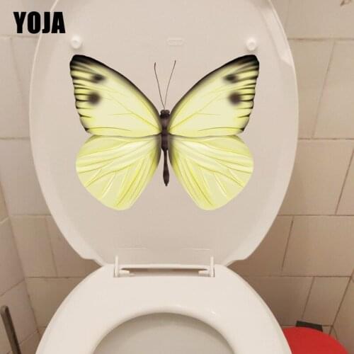YOJA 22.4X18.4CM Cartoon Butterfly Classic Home Room Decor Wall Sticker Funny WC Toilet Seat Decals T1-2176