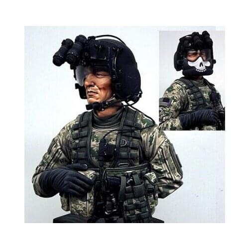 New Unassembled 1/10 modern officer Helicopter Crewman Bust Resin Figure Unpainted Model Kit