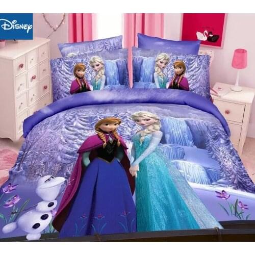 Disney frozen bedding set for girls bedroom decor single size duvet covers bedspread twin fitted sheet 3-4pcs kids home textile