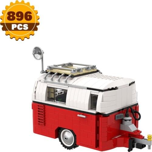 Moc Technical Car Caravan Trailer Blocks City Champion Speed Street View Picnic Car RV Building Blocks Childrens Toys Gifts
