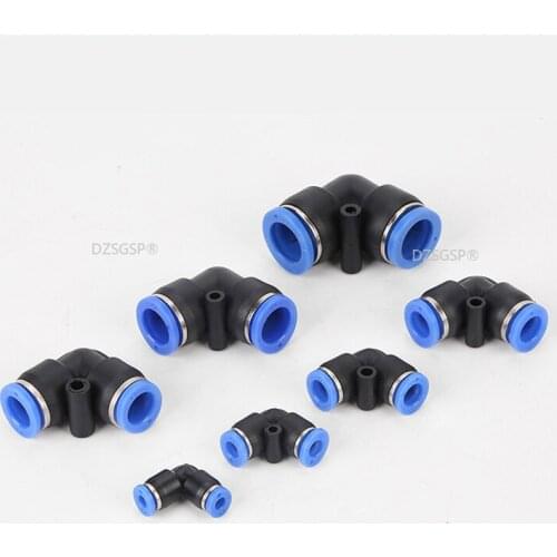 L Shaped Elbow 10mm 8mm 6mm 12mm 4mm OD Hose Tube One Touch Push in Air Pneumatic Connector Fittings Plastic Gas Quick Fitting