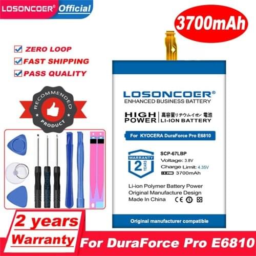 LOSONCOER 3700mAh For KYOCERA DuraForce Pro E6810 E6820 5AAXBT099GEA SCP-67LBP SCP-67LBPS Mobile Phone Battery