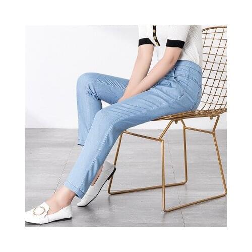 Makuluya Womens High Quality Tencel Denim Cotton Ankle-Length Harem Pants All-Match Casual Vintage Retro cozy High Street L6