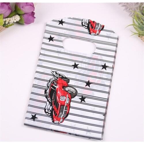 2019 New Design Wholesale 50pcs/lot Fashion Small Sac Plastique Packaging With Car Stars And Line Gift Package Bags For Party