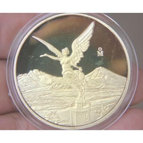 Mexican Statue of Liberty America Foreign Gold Color Plated Commemorative Coin Badge Medal Souvenir Party Arts Gifts Souvenir