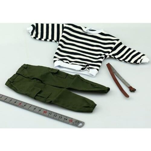 1/6 Scale Male Closing Casual Pants Men Fashion Striped Sweater Without Cap Clothes Model for 12'' Action Figure Body Doll Toy