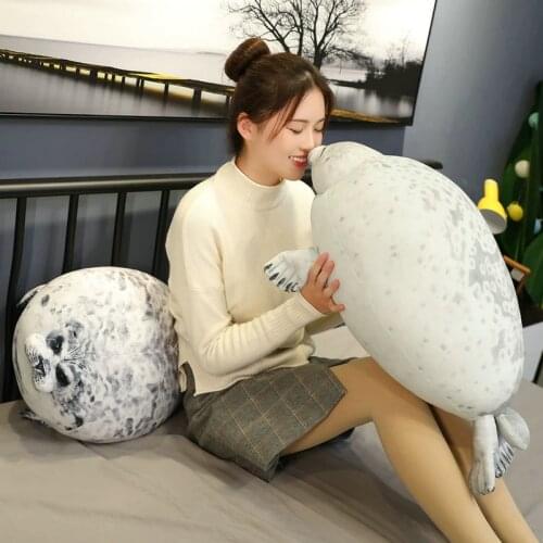 3D Novelty Seal Plush Toys Sea Lion Stuffed Throw Pillow Soft Seal Plush Party Hold Pillow Baby Sleeping Pillow Chair Cushion
