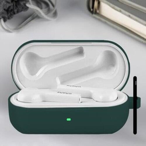 New Huawei Flypods 3i Bluetooth Earpods Case Silicone Shockproof Earphones Protective Earbuds Cover with Metal Anti-lost Buckle