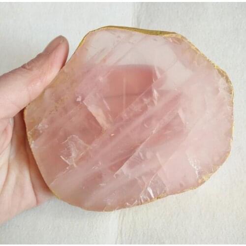 Wholesale natural crystal pink platter quartz clear rose platter for Coasters
