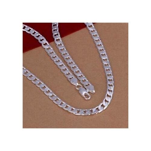 XLN047 Wholesale silver plated Necklace, Factory price 925 stamped fashion jewelry 6mm Necklace /afsaiwza