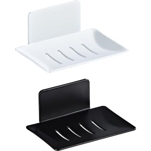 M89B Punch-free Hollow Soap Box Modern Soap Dish Space Aluminum Soap Rack Dishcloth Storage Holder Prevent Stagnant Water