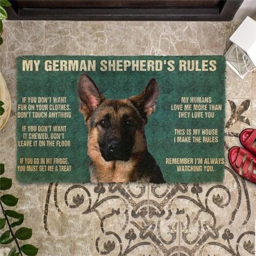 My German Shepherds Doormat Decor Print Animal Dog Floor Door Mat Non-Slip 3D Soft Flannel Custom Carpet for Hallway Bedroom