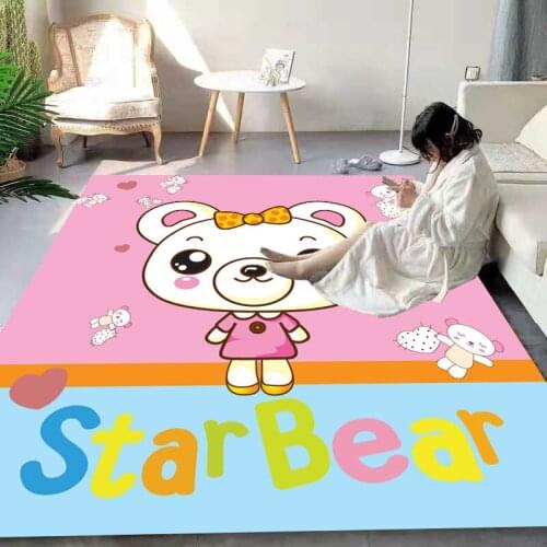 Star Bear Shaggy Anti-Skid Floor play Mats 3D Carpet Non-slip Rug Dining Living Room Soft Kids Bedroom Mat Carpet