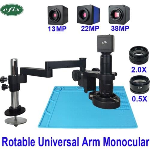 Rotable Stand Support Monocular Video Microscope HDMI VGA HD USB Digital Industrial Camera Lens Phone Repair Soldering Tool