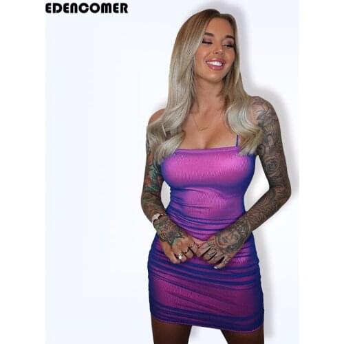 Rose Red Sexy Dresses 2020 Summer New Womens Sling Collar Slim Fashion Street Dress Women Pure Color Party Mini Dress